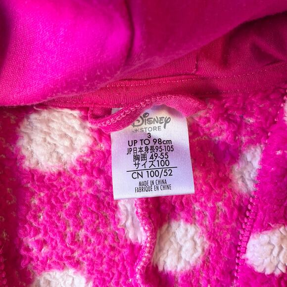 Disney Little Girl Fuzzy Sleeper with Hoodie & Zipper size 12M Pink Minnie Mouse - Picture 2 of 6